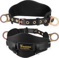 TRSMIMA Safety Harness Climbing Belt - Black Body Fall Protection Men Roof Tree Work Waist-Tongue Buckle Pad D-Ring by TRSMIMA