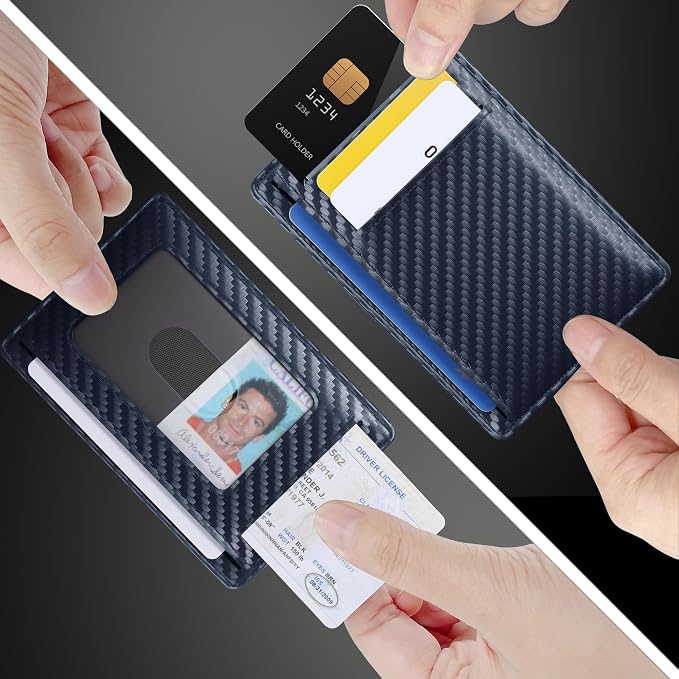 Travelambo Slim Minimalist Wallet for Men, RFID Blocking Credit Card Holder, Front Pocket ID Card Case, Gifts for Men, Husband, Boyfriend, Teenage - Image 9