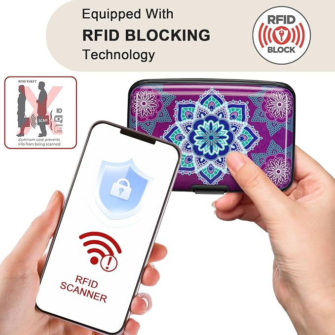 RFID Aluminum Wallet Credit Card Protector Case Holder for Men Women | Mini RFID Aluminum Wallet Credit Cards Holder Business Card Case Metal ID Case for Men Women - Image 2