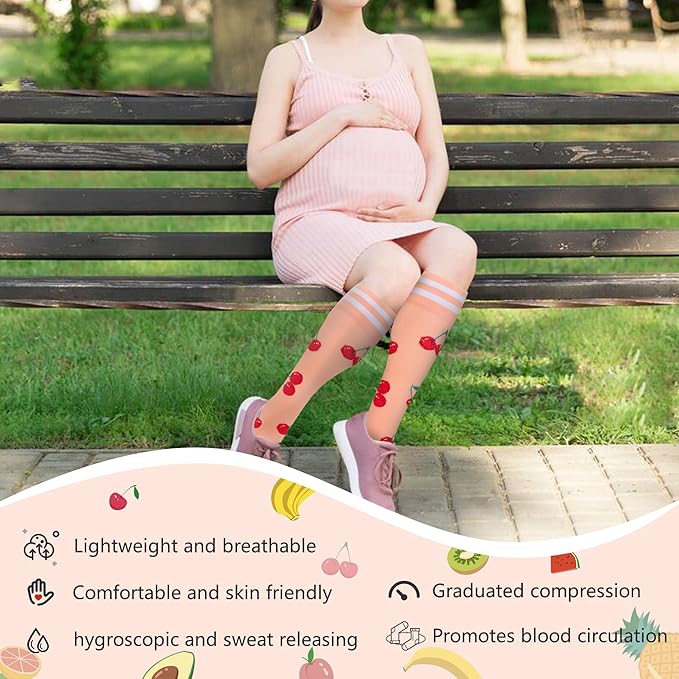 fenglaoda Compression Socks for Women Men Support Circulation 6 Pairs Socks For Nurse, Travel, Flight - Image 2