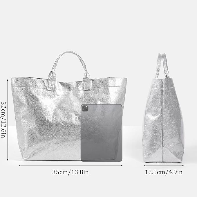 Lushandy PVC Tote Bag for Women Jelly Beach Bag Top Handle Hobo Handbag | Water-Resistant, Wipe Clean, Lightweight - Image 5