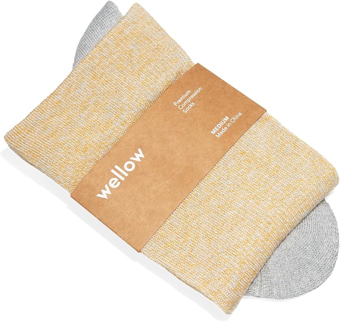 Wellow Knee High Compression Socks for Men & Women, 18–25 mmHg, Bamboo Viscose, Swelling Relief by WellowCompressionSocks