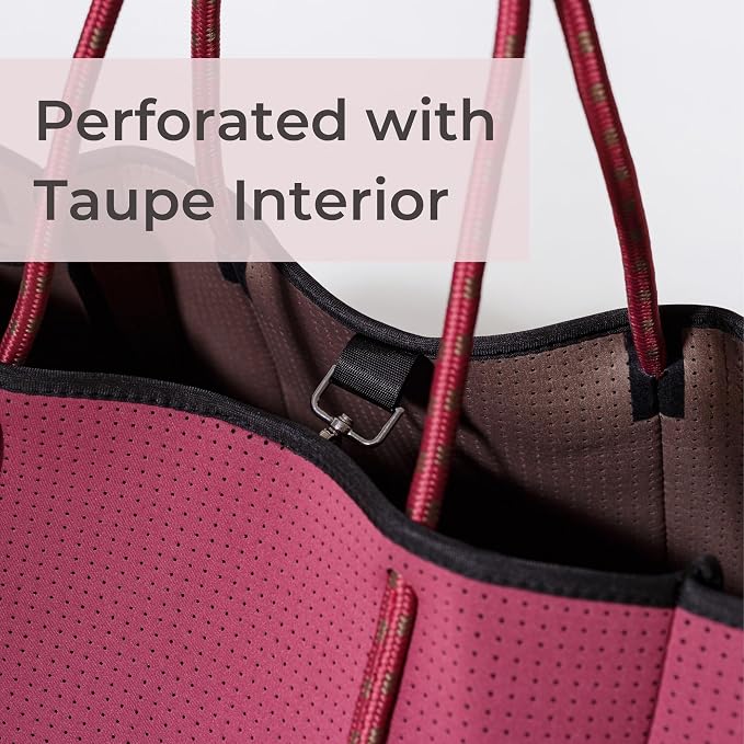 POPUPS Large Neoprene Tote Bag for Women - Everyday Designer Handbag for Travel Work and Beach with Pockets and Zipper Pouch - Image 6
