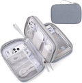 FYY Electronic Organizer, Travel Tech Pouch Bag, Large, Light Grey | Wrist Strap, Waterproof, Double Layers Portable Electronics Travel Carrying Case for Cord, Charger, Daily Business Trips Use by FYY