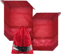 20 Pack Shoe Bags for Travel, 17" x 12.6" Drawstring Shoe Organizers with Clear Window, Breathable Non-Woven Dustproof Pouches for Luggage & Closet (Red) by Unknown
