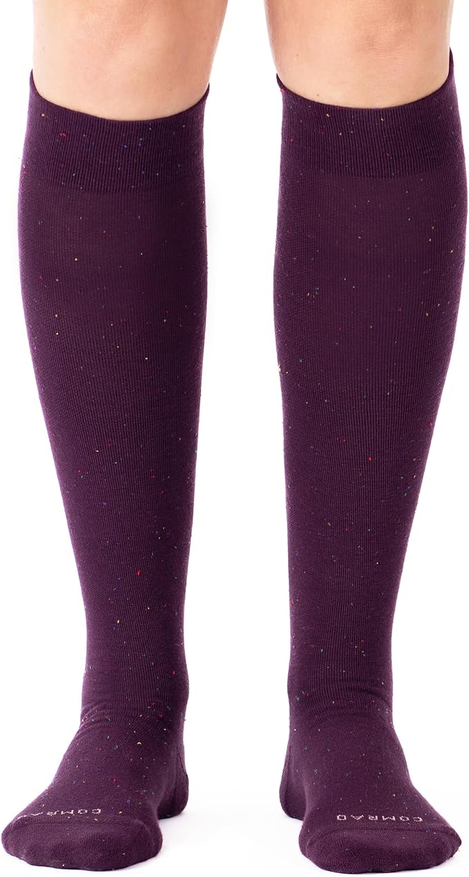 Premium Cotton Knee High Socks - 15-20mmHg Graduated Compression Socks - Soft & Breathable, Unisex by Comrad