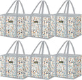 BALEINE 6PK Reusable Grocery Bags, Heavy Duty Shopping Tote Bag | 12'' Long Handles, Reinforced Bottom Keeps Upright, Fold Flat Storage, Water-Resistant Shopping Bag, Multiple Color Options by BALEINE