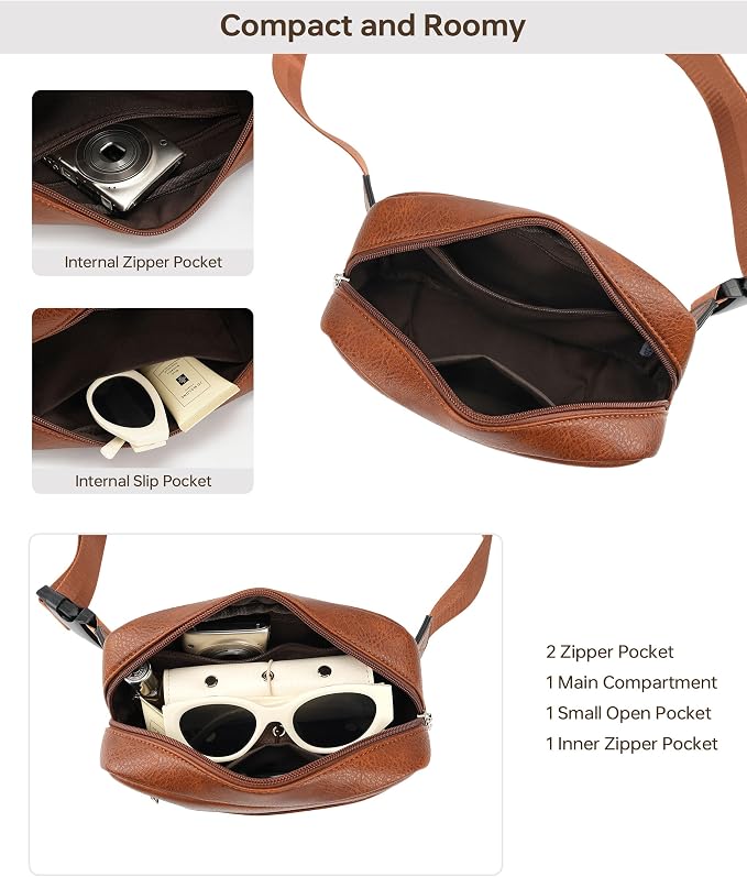 RFID Blocking Waist Packs Anti Theft Crossbody Bags for Women Travel Fanny Pack Cross Body for Woman Chest Bag - Brown - Image 5