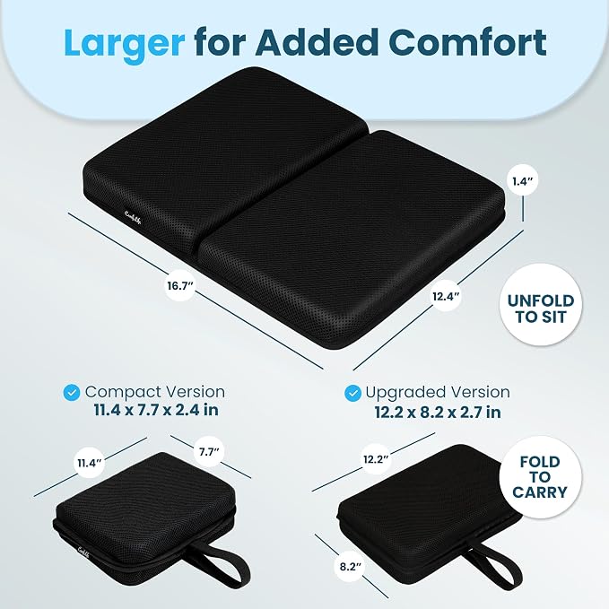 ComfiLife Ergo-Gel + Comfort Foam Airplane Seat Cushion – Travel Seat Cushion – Compact, Foldable, Portable Comfort - Image 4
