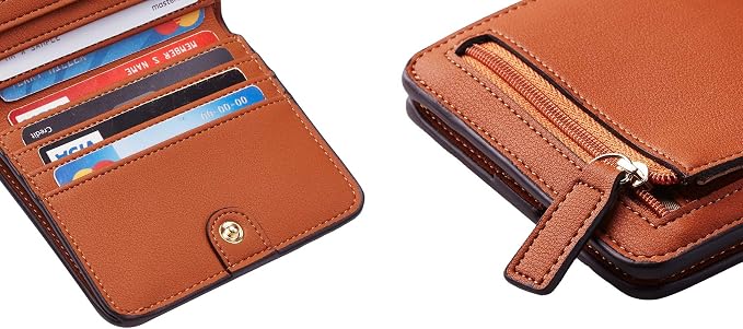 Toughergun Women’s Small Slim Leather Wallet with RFID Protection, Compact Bifold Mini Purse with Clear ID Window - Image 7