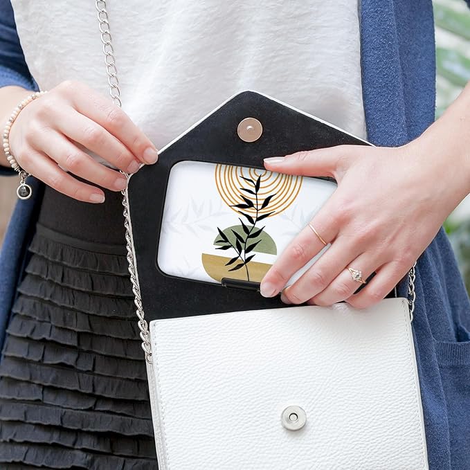 Mayski Credit Card Holder for Women RFID Blocking Wallet, Boho Leaves | Card Wallets for Women Small Mini Business Metal Accordion Aluminum Alloy Hard Case for Men - Image 7