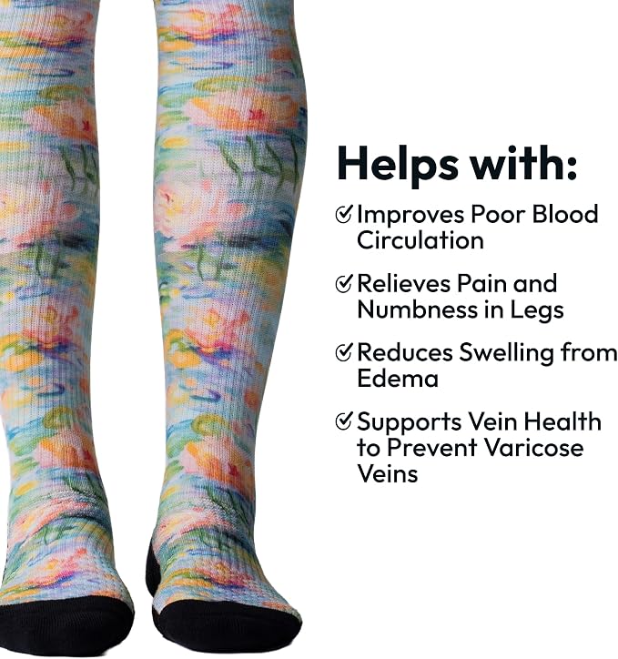 Viasox Compression Socks for Women and Men, Knee High Socks 12-15 mmhg Circulation Support for Flight, Travel, Daily - Image 3
