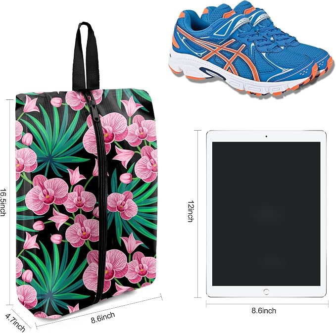 BeeGreen Shoe Bags 6 Pack Flower Design for Travel with Handle as Packing Organizers for Suitcase and Luggage | Portable Nylon Storage Accessories for Vacations, Essential Gifts for Women and Men​ - Image 2