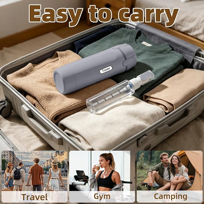 4 in 1 Travel Dispenser Bottle,4 Pack 30ML Travel Bottles for Toiletries, Leak Proof Travel Size Containers (Grey) - Image 6
