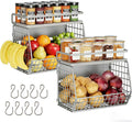 Fruit Basket 2 IN 1 Magnetic & Hanging Wall Produce Basket for Potato Onion Fruit and Vegetable Storage,Magnetic Spice Rack for Refrigerator Kitchen Counter Cabinet Pantry by Clothink