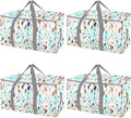 BALEINE 4-Pack Oversized Moving Bags with Reinforced Handles, Heavy-Duty Storage Tote for Clothes, Moving Supplies (Mosaic, 4-Pack) by BALEINE