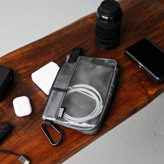 Production Zipper Bags - Electronics & Camera Accessories Bag - Cable organizer, Gear Accessory Pouch, Travel Camera Essentials (Small, Gray, 2 pack) - Image 9