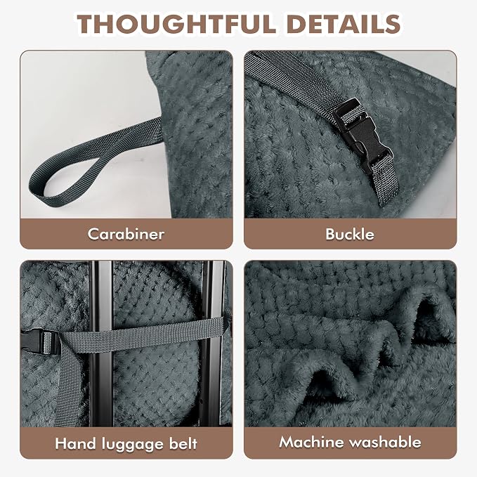 Tirrinia Travel Blanket and Pillow Set, Soft Compact Airplane Blanket with Foot Pockets, 4-in-1 Travel Essentials for Women Men, Portable Travel Gifts for Her, Travel Blanket for Airplanes, Cars - Image 6