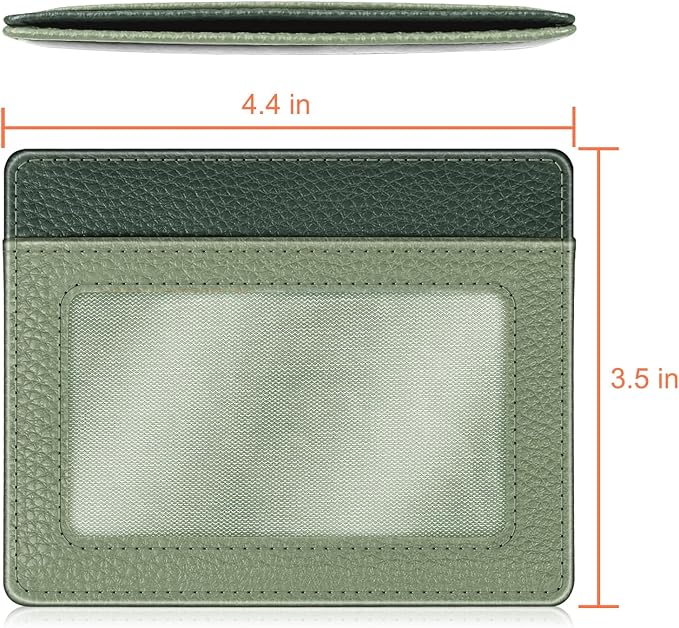 FINTIE Slim Minimalist Front Pocket Wallet RFID Blocking Credit Card Holder | Card Cases with ID Window for Men Women, gradient green - Image 6