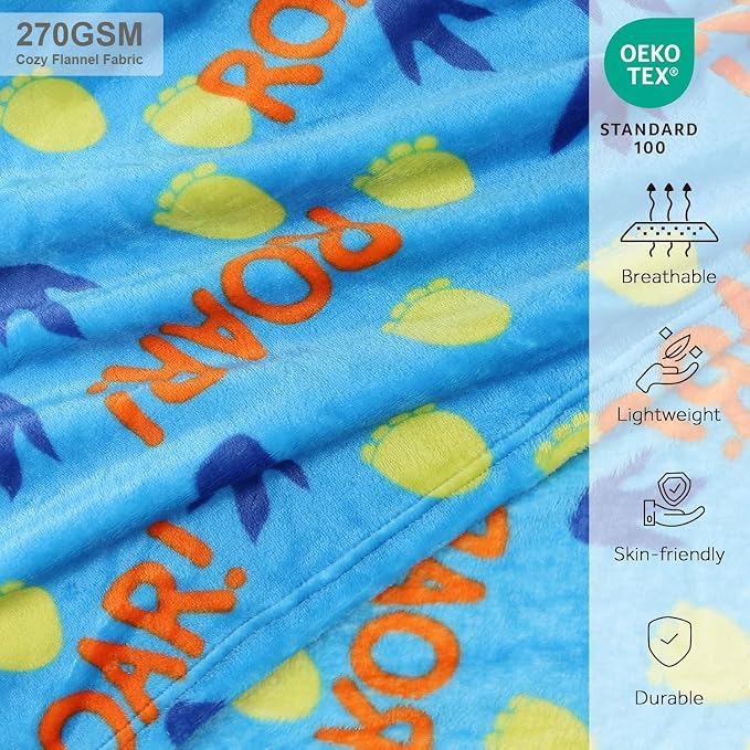 3 in 1 Dinosaur Kids Travel Pillow and Blanket Set | Plush Pillow with Hand Warmer,40x60 Inch Blanket and Pillow Set for Boys Birthday Christmas Party Favors and Travel Essential - Image 4