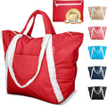Bodysurf Beach Bag Waterproof Sandproof, Foldable Packable Travel Zip Tote | Pool, boat and swim bag for men and women, XL and medium, 6 colors, zip-top, front pocket, inner wet pouch, recycled nylon by Bodysurf