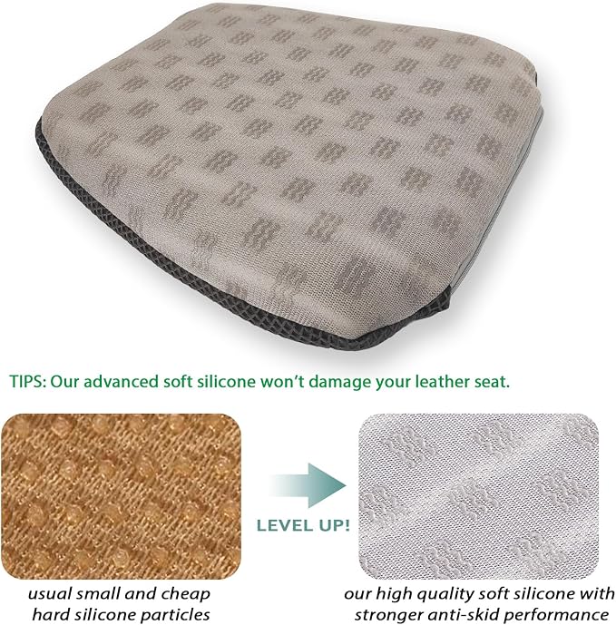 17.7"L×16.9"W ×3"H Car Booster Seat Cushion Raise Height for Short People | AEROiVi Breathable 3D Air Mesh Booster Seat Cushion Non-Slip Bottom Car Seat Pad with Truck Cars SUV Quick Drying Washable - Image 5