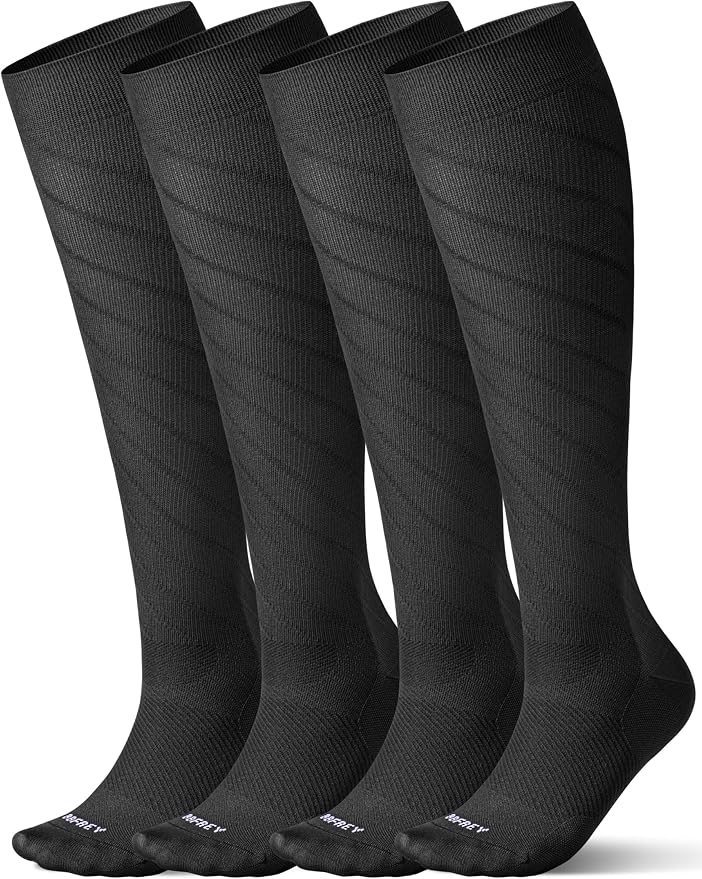 Seamless Moderate Compression Socks for Women & Men 15-20 mmHg - Knee High Support for Circulation, Fatigue Relief by Bbfrey