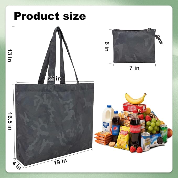HOLYLUCK Tote Bag with a Detachable Small Bag, Foldable Reusable Grocery Bags 20L Shopping Bag - Image 3
