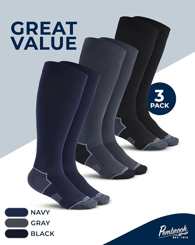Pembrook Plus Size Compression Socks for Women Wide Calf - 3 Pairs, 20-30mmHg Extra Wide Calf Compression Socks, Up to 4XL - Image 5