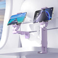 Perilogics Gen 2 Airplane Phone Holder Mount, Travel Phone Stand, Purple | Upgraded Silent Hinge, 360° Adjustable, Compact Size, Wider Clamp Fits iPhone, Android & Gaming Devices by Perilogics