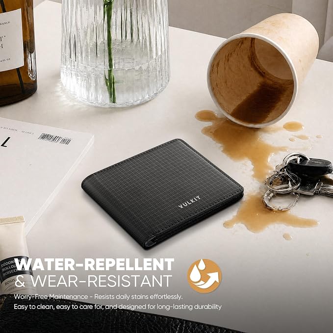 VULKIT Lite Wallet, RFID Blocking Bifold Wallets, Minimalist, Water-repellent & Wear-resistant - Image 3