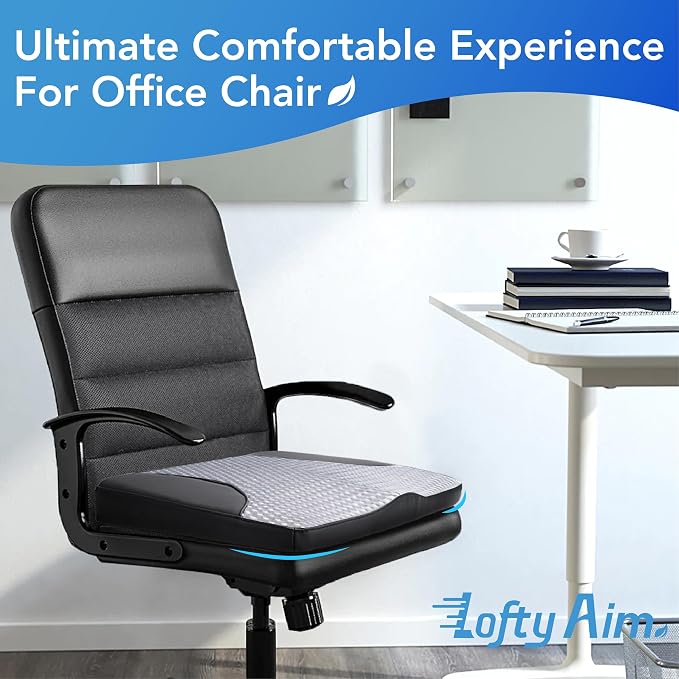 Lofty Aim Car Seat Cushion, Car Seat Pillow, Automotive Cushion | Memory Foam Car Seat Cushion for Long Driving, Butt Pillow for Pain Relief, Driver Seat Cushion for Car, Office, Black&Gray - Image 5