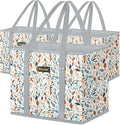 BALEINE 3PK Reusable Grocery Bags, Heavy Duty Shopping Tote Bag | 12'' Long Handles, Reinforced Bottom Keeps Upright, Fold Flat Storage, Water-Resistant Shopping Bag, Multiple Color Options by BALEINE