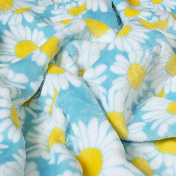 Carstens, Inc. Travel Blanket, Premium Compact 2-in-1 Airplane Blanket/Pillow, Blue Daisy Floral - Image 6