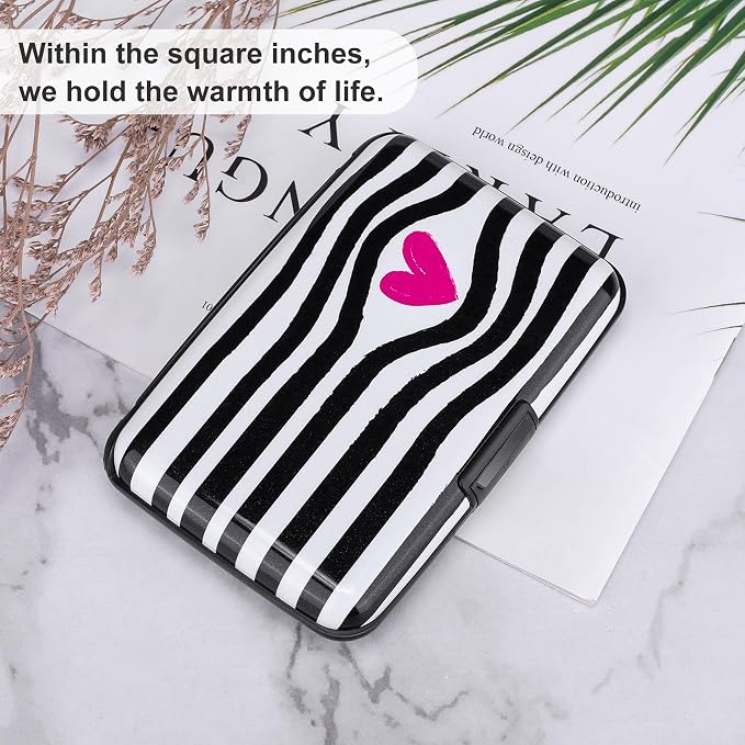 Mini RFID Aluminum Wallet Credit Cards Holder Business Card Case Metal ID Case for Men Women (Eye heart) - Image 6