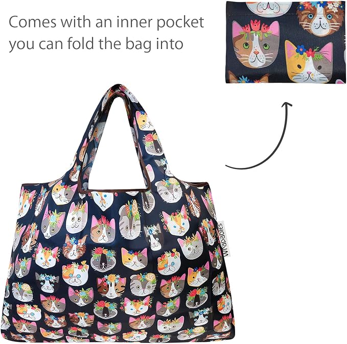 allydrew Large Foldable Tote Nylon Reusable Grocery Bags - Image 6
