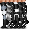 Acture 6 Pack Compression Socks for Women and Men - Knee High for Medical, Running, Nurses, Travel by Acture