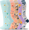 fenglaoda Compression Socks for Women Men Support Circulation 6 Pairs Socks For Nurse, Travel, Flight by fenglaoda