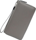Bveyzi Women RFID Blocking Wallet Leather Zip Around Phone Clutch Large Capacity Ladies Travel Purse Wristlet by Bveyzi