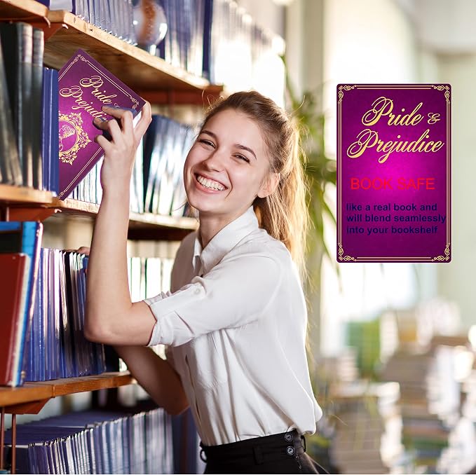 Pride and Prejudice Book Safe with Real Pages, Combination Lock Secret Box | Hidden safe box and hollow storage compartment for cash money. Decorative book box stash case for passport savings. - Image 2