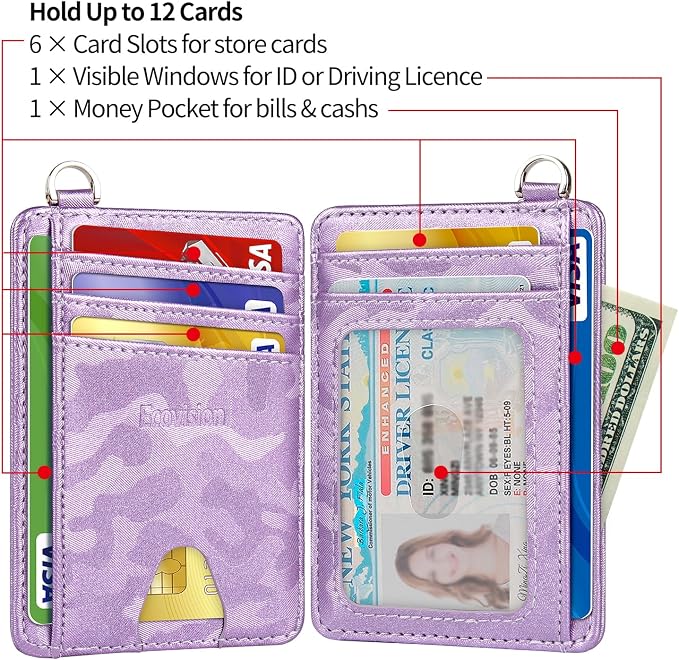 Slim Minimalist Front Pocket Wallet, RFID Blocking Credit Card Holder Wallet with Detachable D-Shackle for Men Women - Image 5