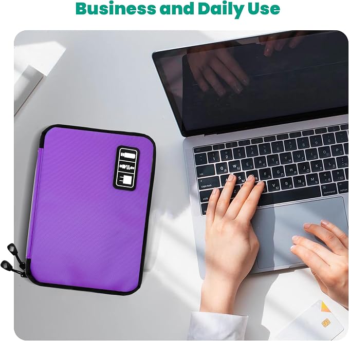 Cord Organizer Travel, Electronics Organizer Tech Pouch - Portable Cable Organizer Bag for Cords, Charger, Phone, SD Card, Power Bank for Travel & Daily Use -Purple Green - Image 6