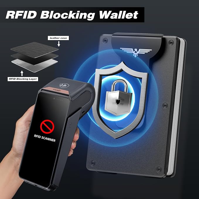 Lenvoten Upgraded Hinged Minimalist Wallet for Men, RFID Blocking Wallet | Slim Metal Aluminum, Credit Card Holder, Money Clip Holds 20 Cards, Premium Scratch-Resistant Finish, Ideal Gift for Men - Image 7
