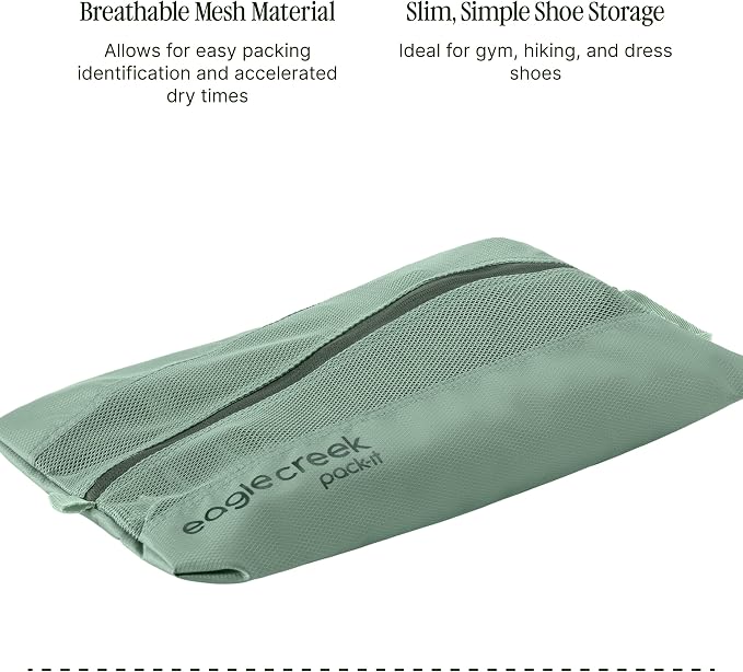 Eagle Creek Pack-It Reveal Shoe Sack - Breathable Shoe Storage Sack for Optimizing Luggage Space - Quick-Drying Material - Lightweight - Translucent Fabric - Washable - Ventilate - Image 4