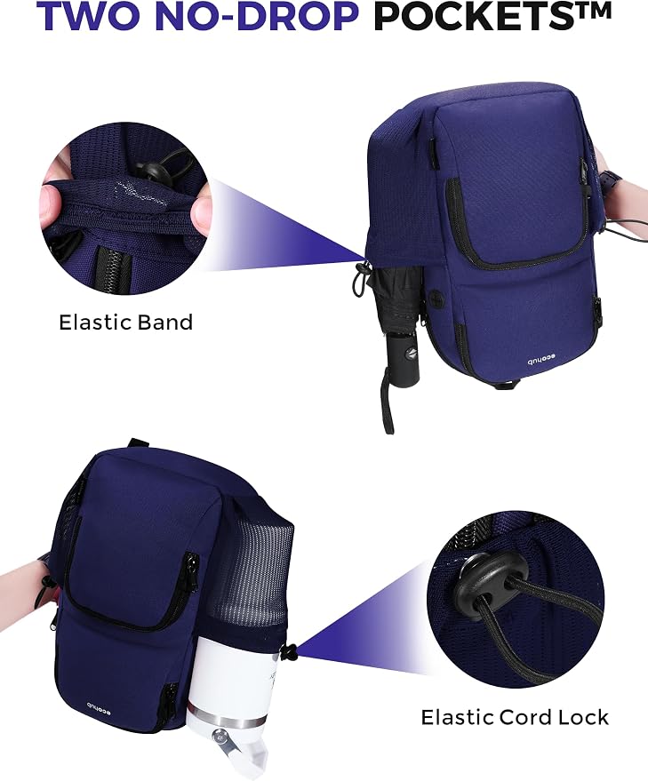 ECOHUB Crossbody Bags for Women Men, Anti-Theft RFID Blocking Sling Backpack Water Resistant Chest Shoulder Daypack, Blue - Image 7