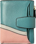 Women's RFID Blocking Leather Small Compact Bi-fold Zipper Pocket Wallet Card Case Purse with id Window by AINIMOER