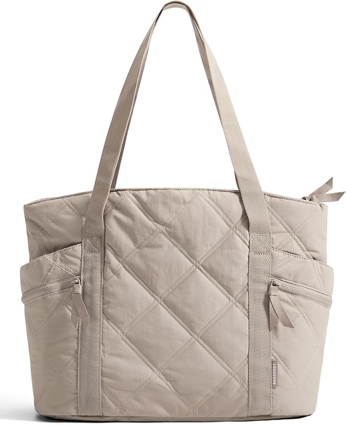 BAGSMART Crush Tote Bag for Women, 20L Puffer Work Tote with Zipper | Quilted Nurse Hospital Bag For Travel College Gym - Image 7
