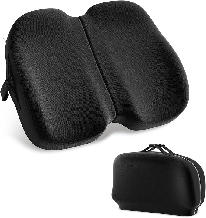 A-Pce Foldable Travel Seat Cushion-with Built-in Handles，Black | Ergonomic design, Memory Foam Cushions for Home & Office Use, Perfect for Travel or Driving by A-PceforSeat