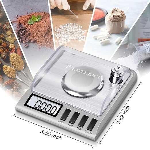 Fuzion Digital Milligram Scale, 50g/0.001g Powder Scale with 6 Accessories | Includes Calibration Weights, Mg Scale for Powder, Supplement, Jewelry, Capsule Filling, Reloading - Image 2