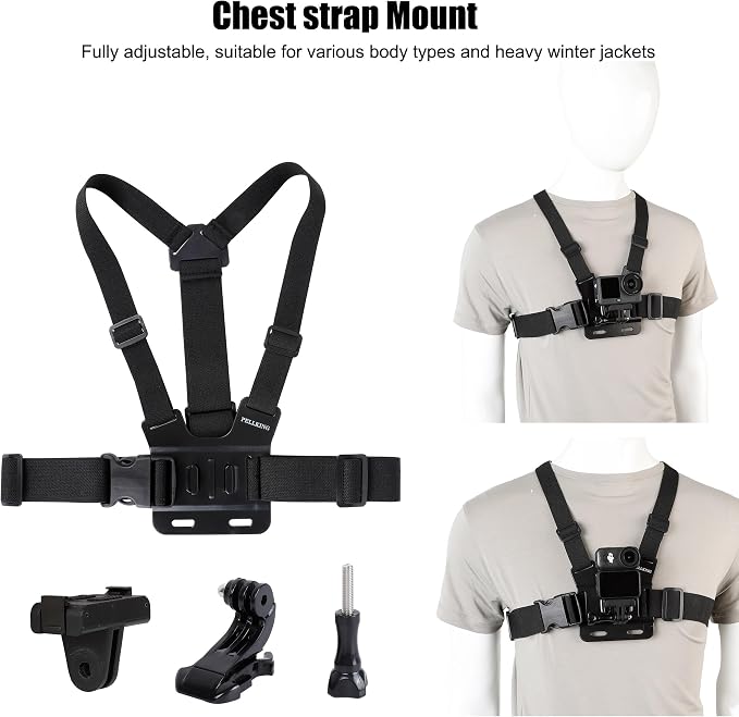 PellKing Magnetic Quick Release Vlog Mount Kit (Chest Harness,Head Mount,Wrist Strap, Backpack Clip) for DJI Osmo Action 6/Osmo Nano, 4-in-1 First Person POV Hands-Free Recording Accessory - Image 5